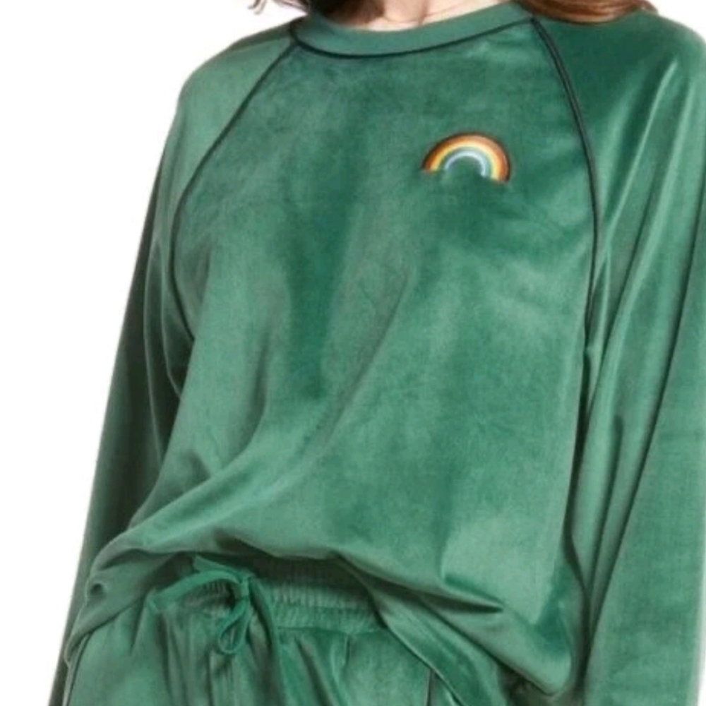 Nordstrom Bp Be Proud Green Pullover with Rainbow Detail